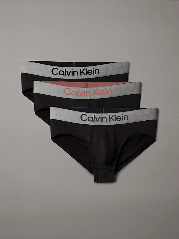 Slip con vestibilità a livello dei fianchi in confezione da 3 - Microfibre Stretch LV00NB4122 UB1 CALVIN KLEIN