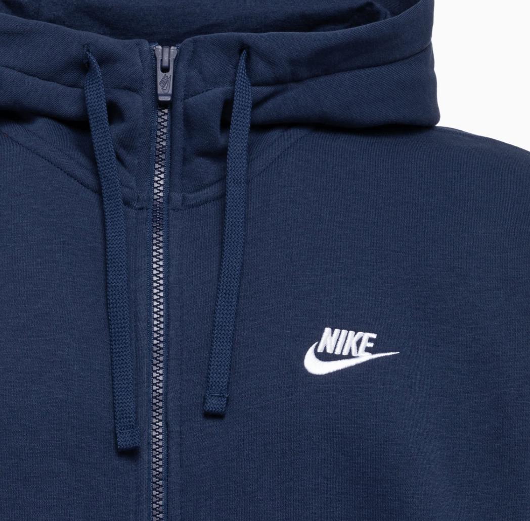 Nsw club hoodie fz bb BV2645 410 NIKE