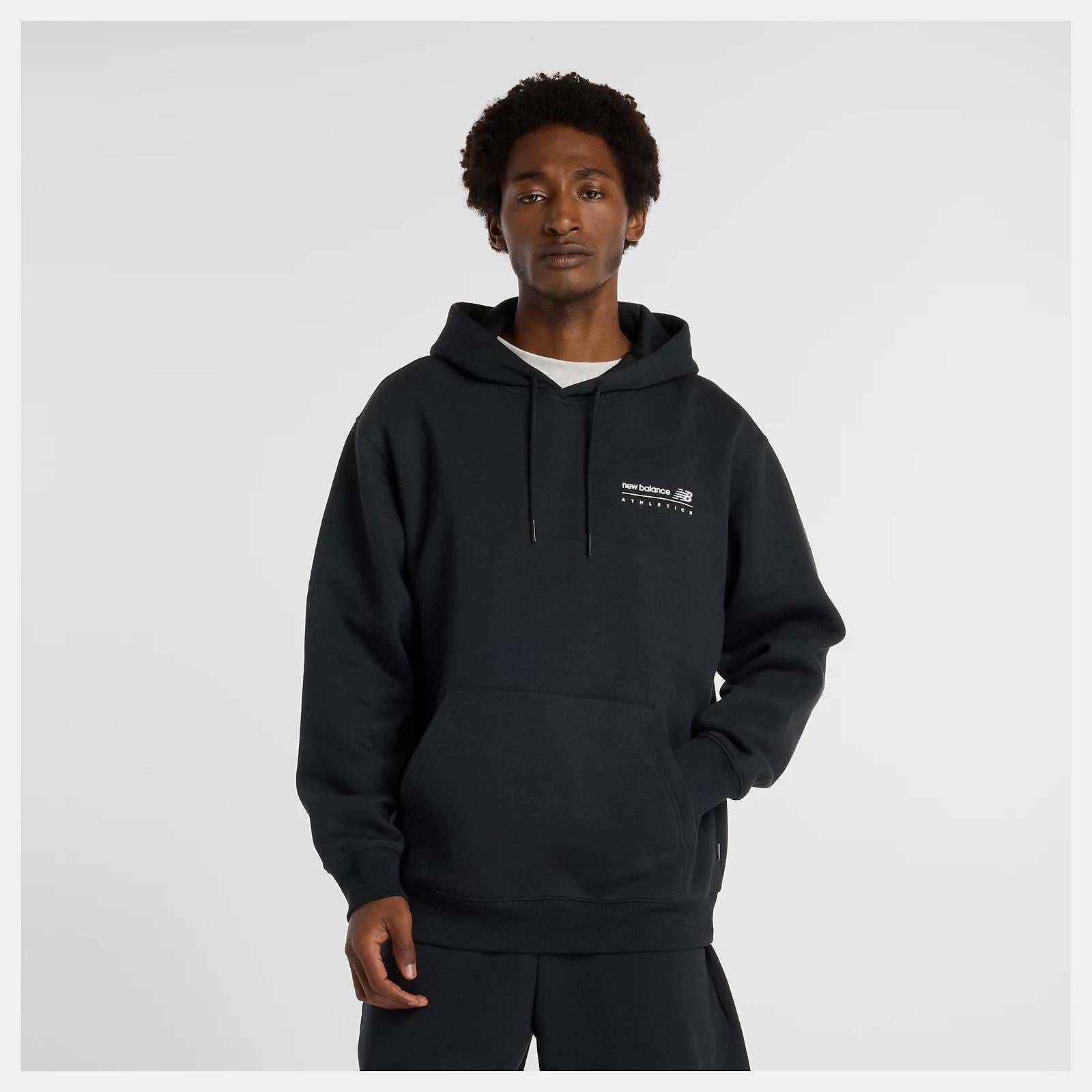 Linear Graphic Fleece Hoodie MT53528 BK NEW BALANCE