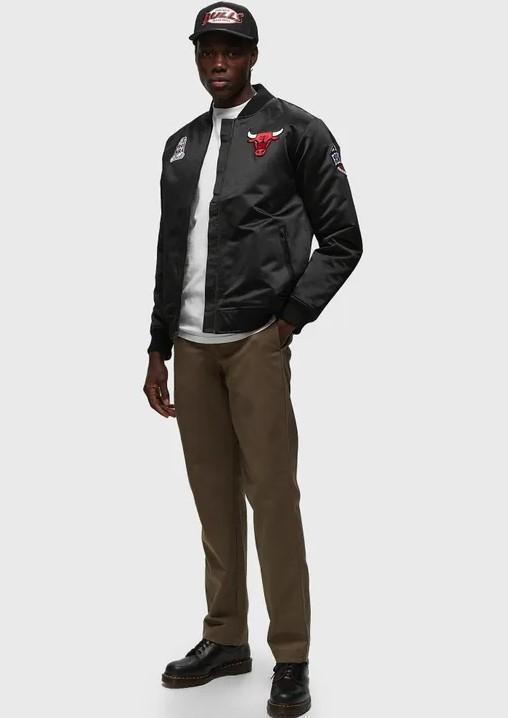 Satin Bomber OJZP5927 CBUBLK MITCHELL&NESS