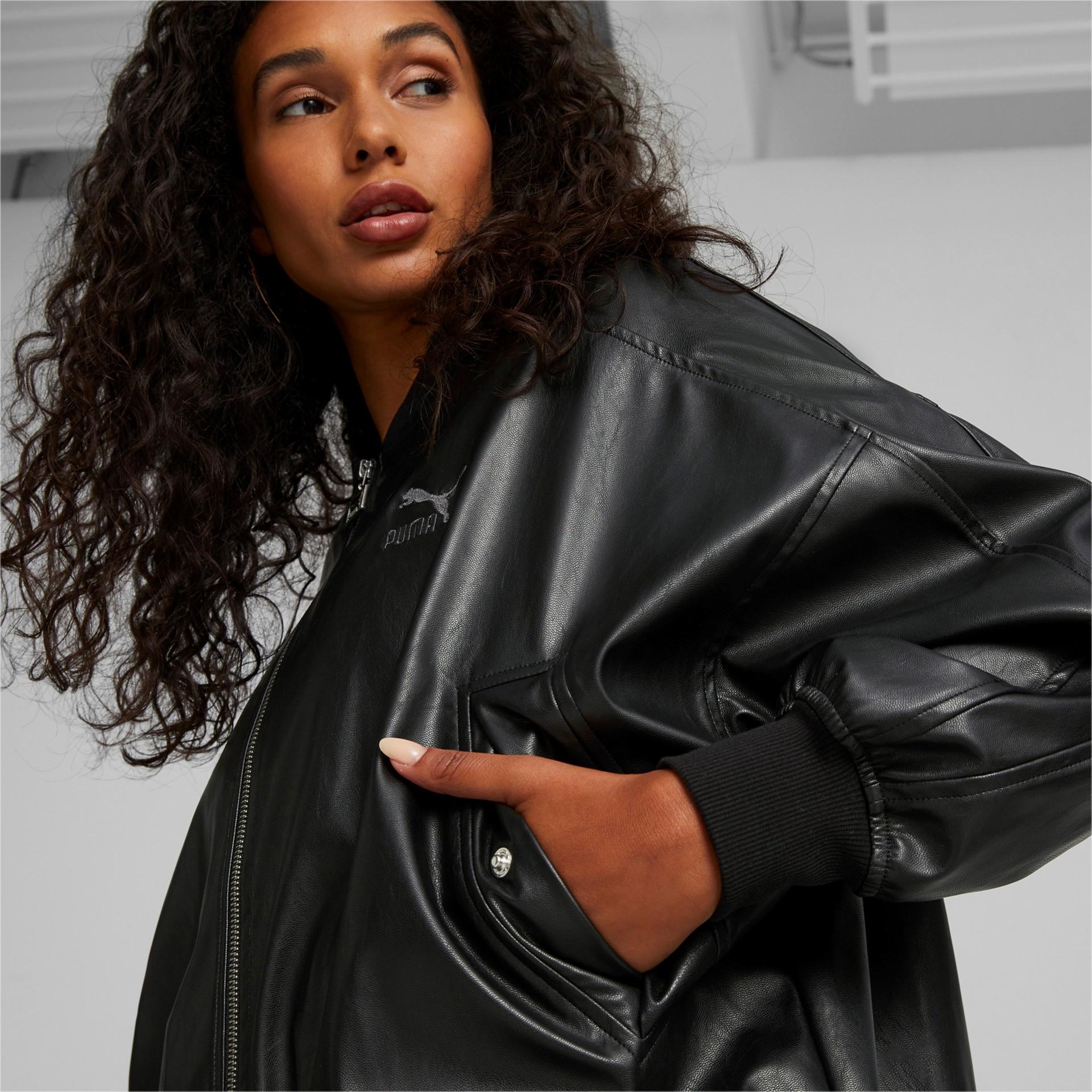 T7 Oversized Faux Leather Bomber 535579 51 PUMA