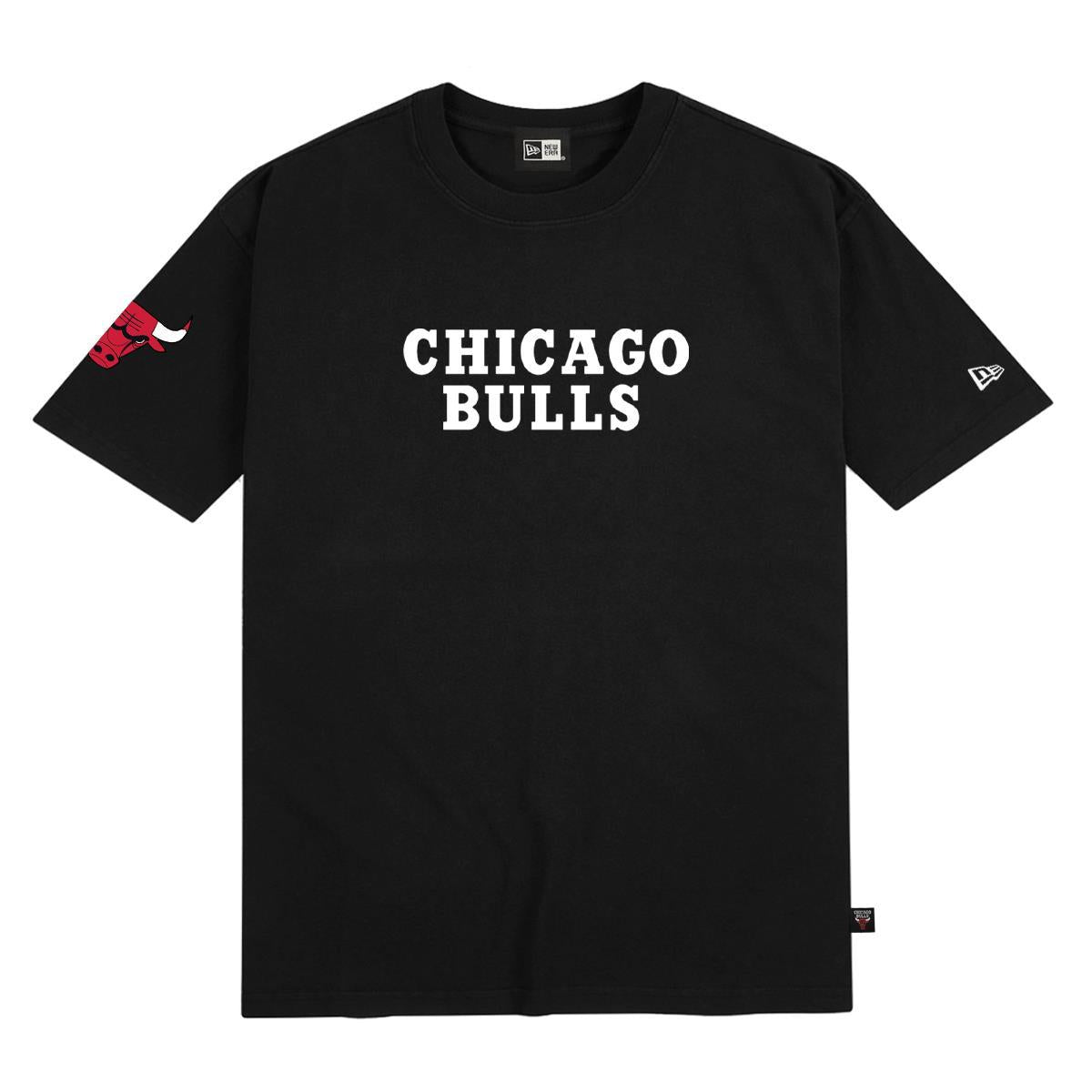 CHICAGO BULLS WORDMARK BLACK TEE<BR/> 13083847 UNI NEW ERA