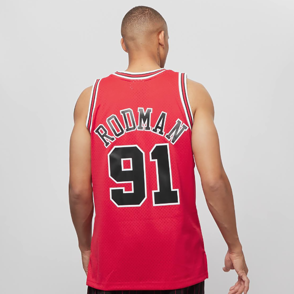 CHICAGO BULLS - DENNIS RODMAN SMJYGS18154 SCARLET MITCHELL&NESS