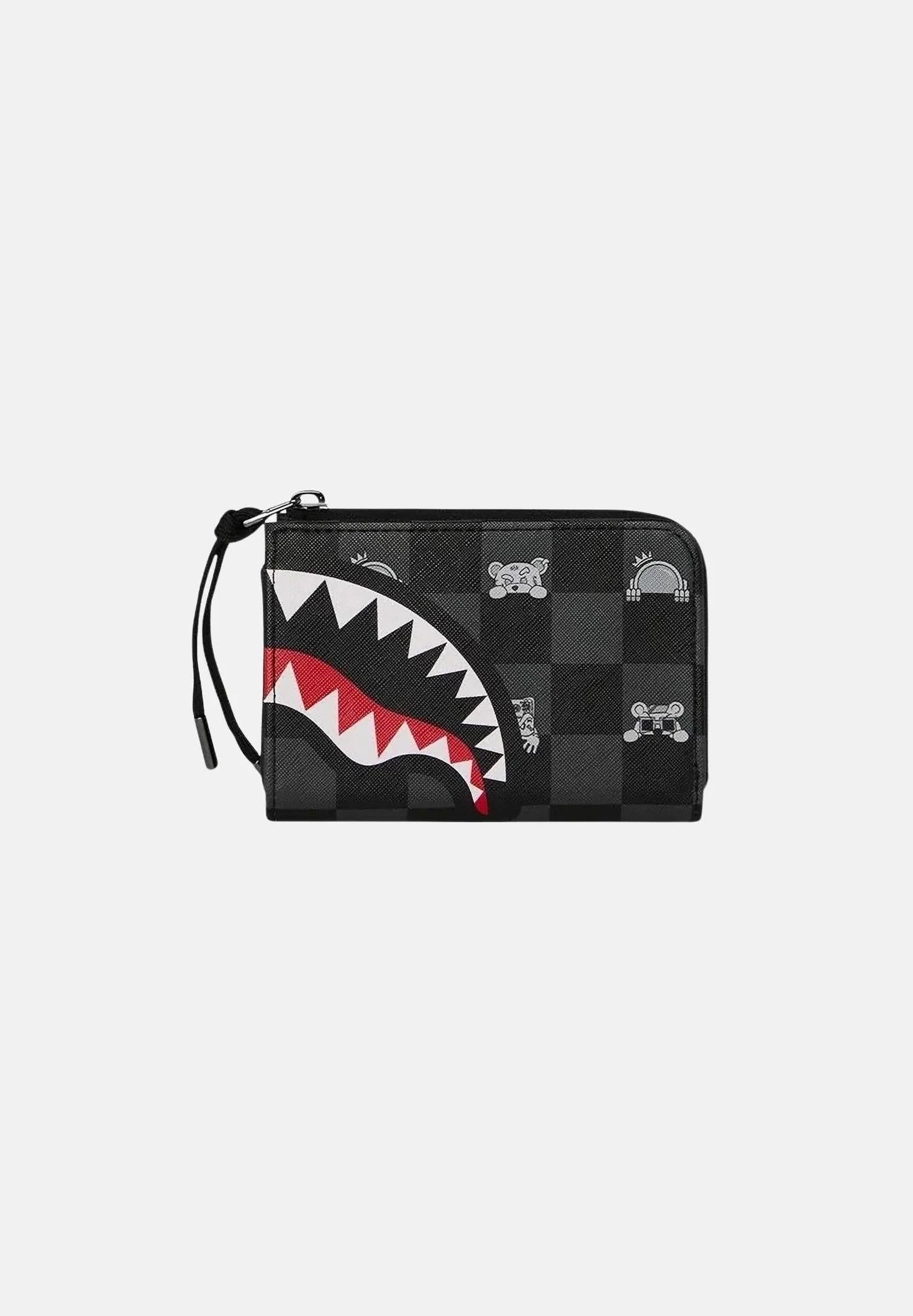 Gray Peeking Character Check Wallet 910W8917NSZ UNI SPRAYGROUND