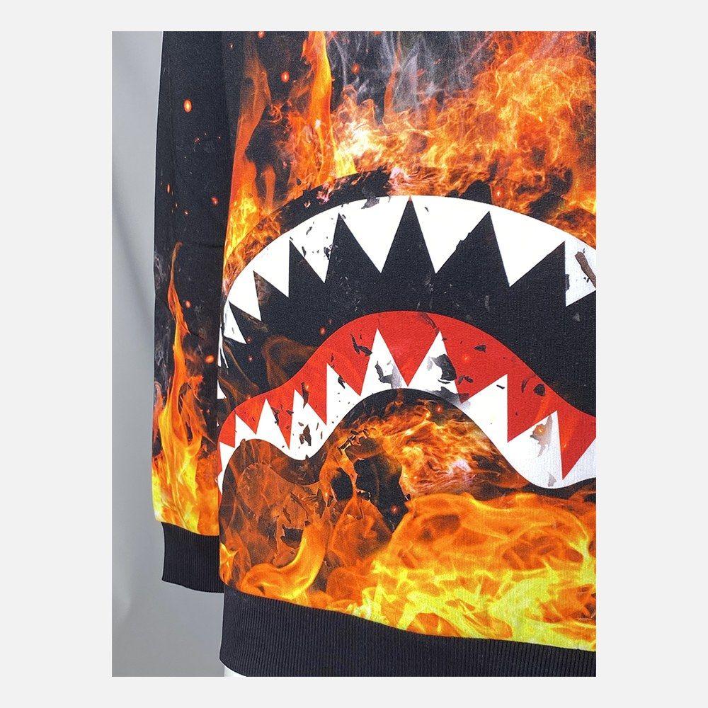 SHARK ON FIRE SP380 BLK SPRAYGROUND
