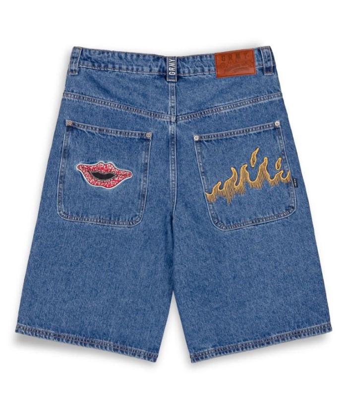 DENIM SHORTS GSJ190 WASHED BLUE GRIMEY