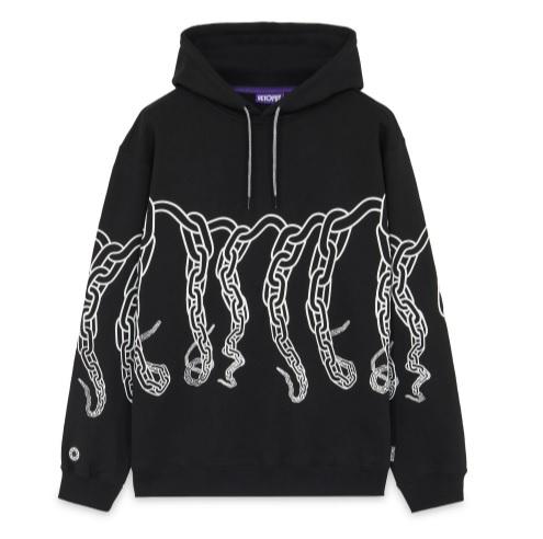 Chain Hoodie 23SOSH33 BLACK OCTOPUS