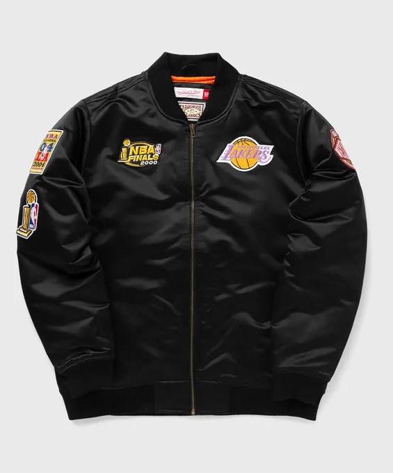 Satin Bomberl OJZP5927 LALBLK MITCHELL&NESS
