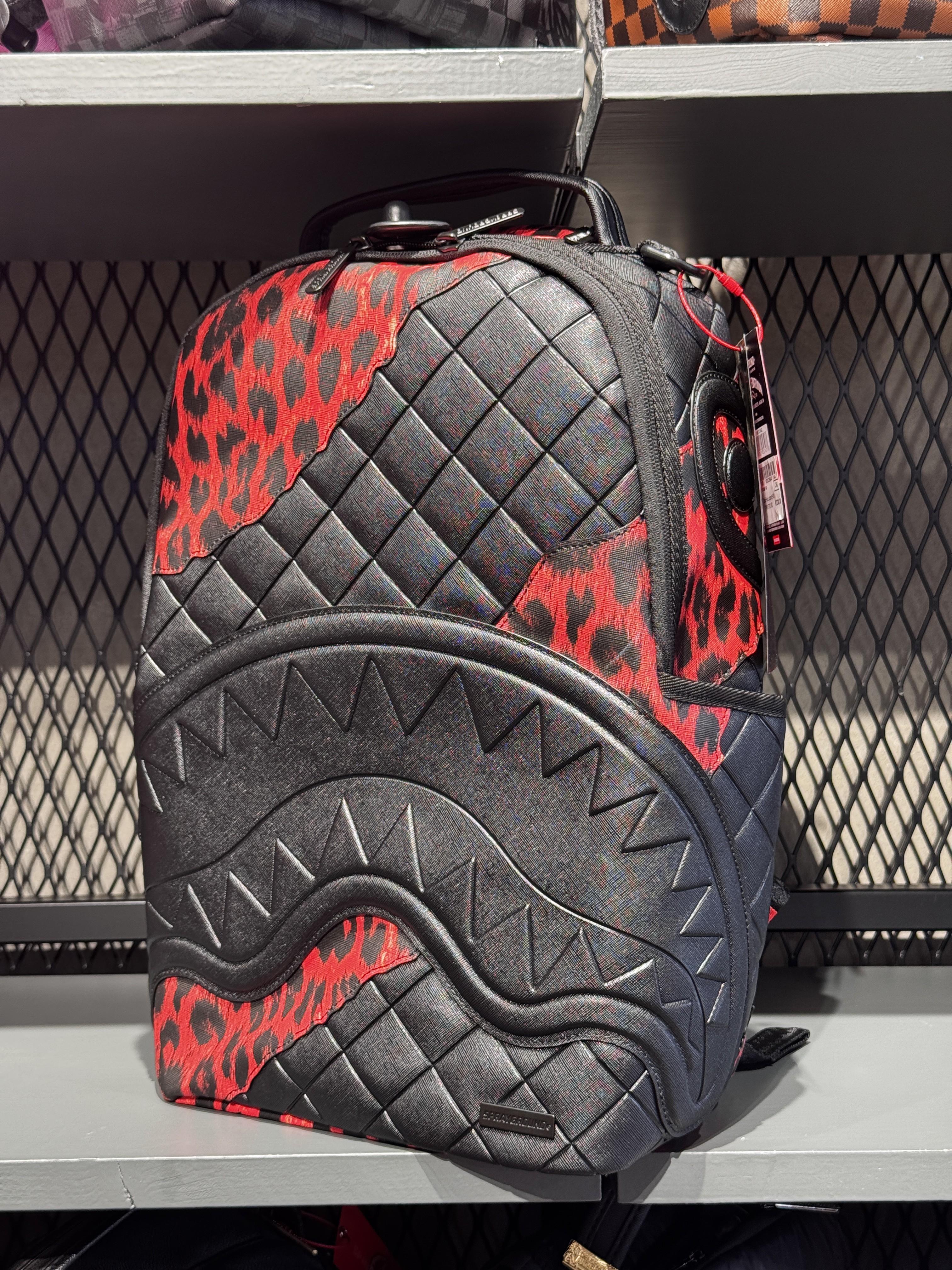 Red Leopard Puffer Backpack 910B7629 NSZ SPRAYGROUND