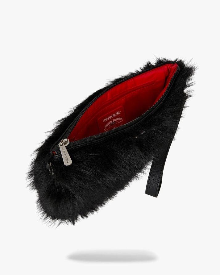 Fur Cray Black Crossover Clutch 910B8214 NSZ SPRAYGROUND