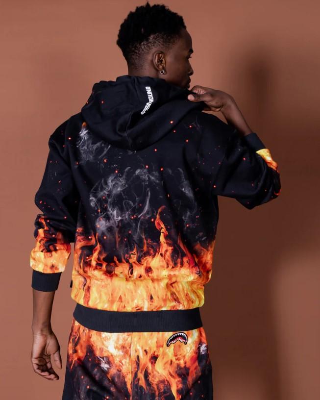 SHARK ON FIRE SP380 BLK SPRAYGROUND