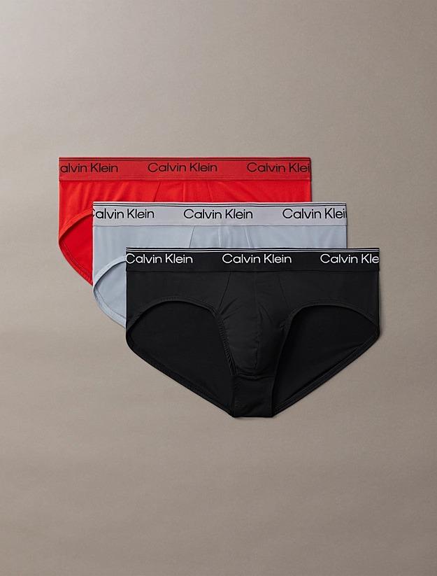 Slip con vestibilità a livello dei fianchi in confezione da 3 - Microfibre Stretch LV00NB4408 0AJ CALVIN KLEIN