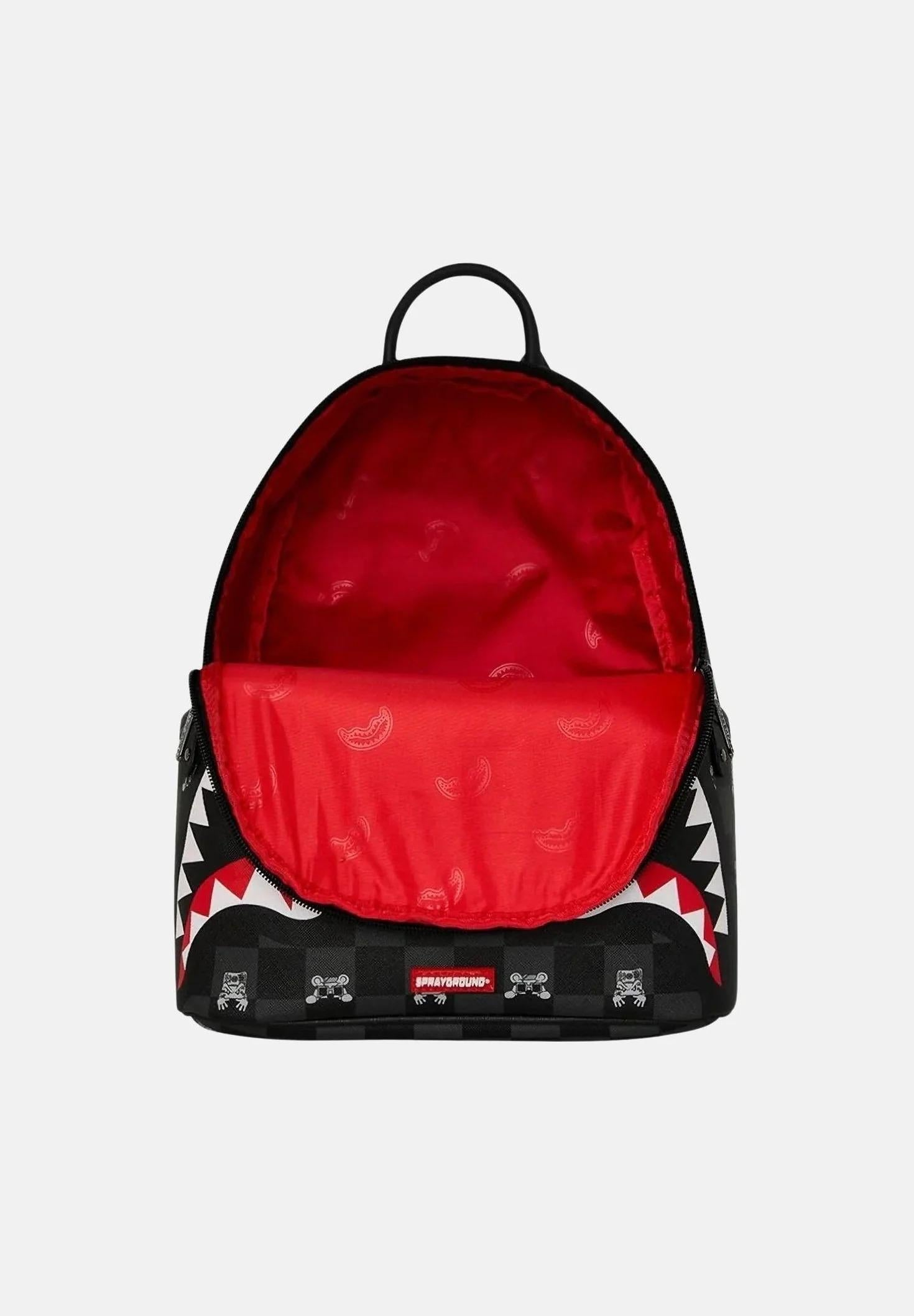 Gray Peeking Character Check Savage 910B8908NSZ UNI SPRAYGROUND