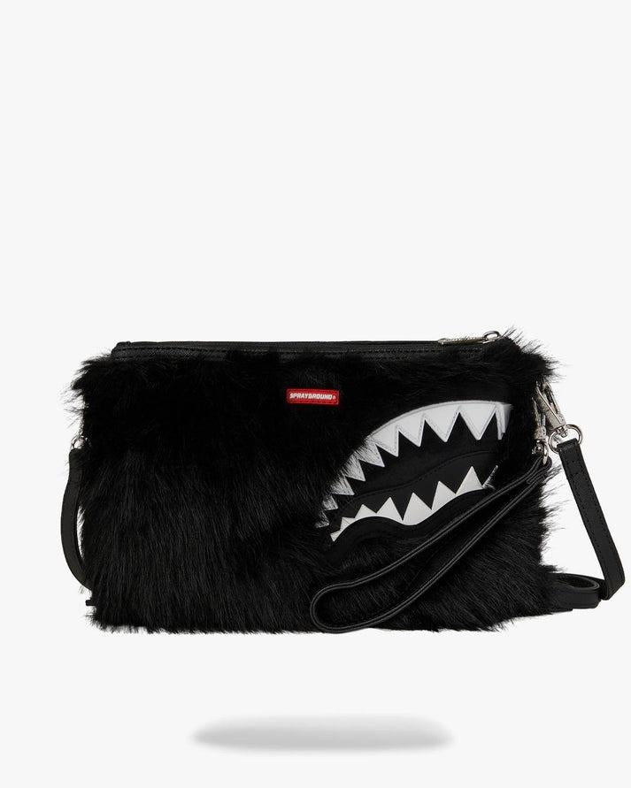Fur Cray Black Crossover Clutch 910B8214 NSZ SPRAYGROUND