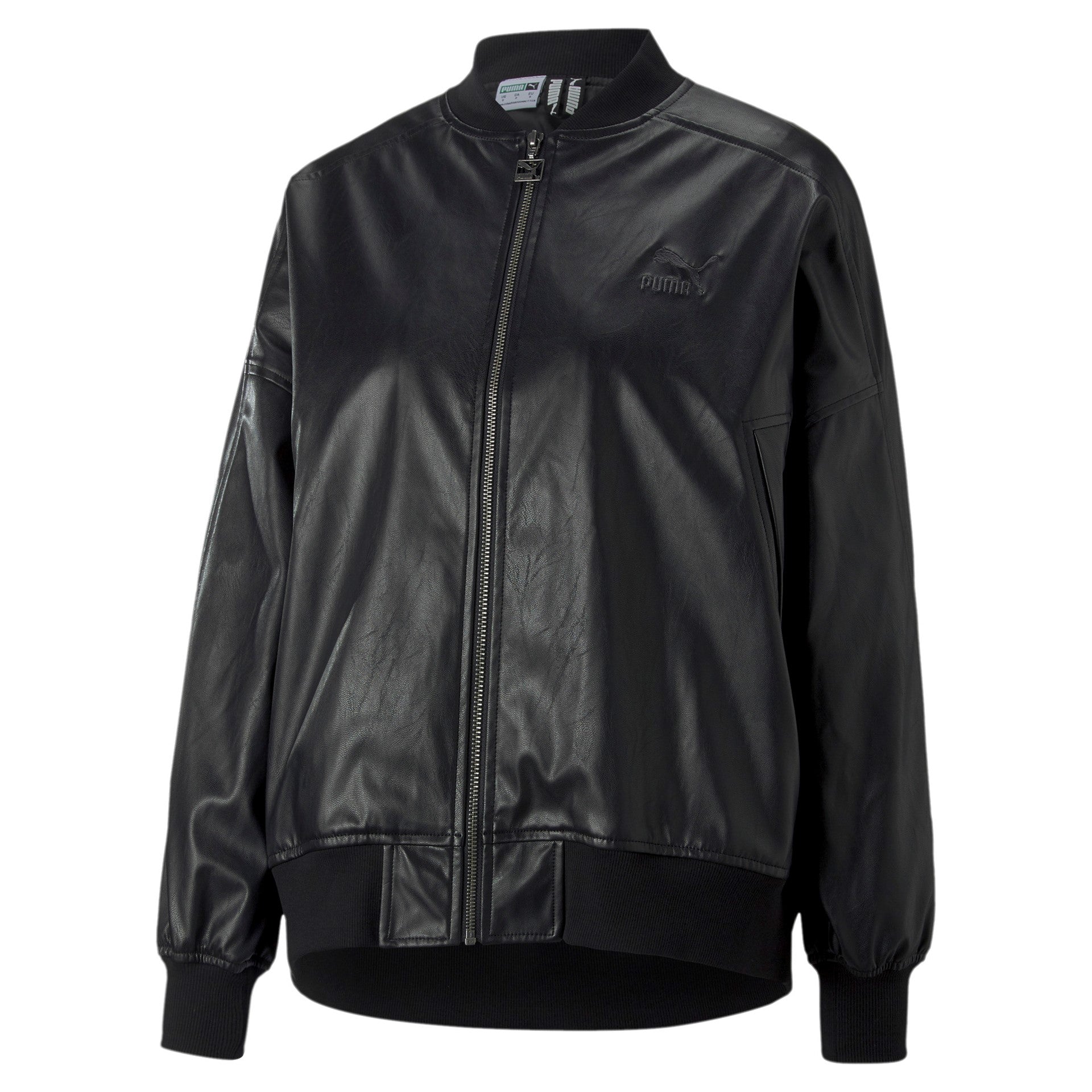 T7 Oversized Faux Leather Bomber