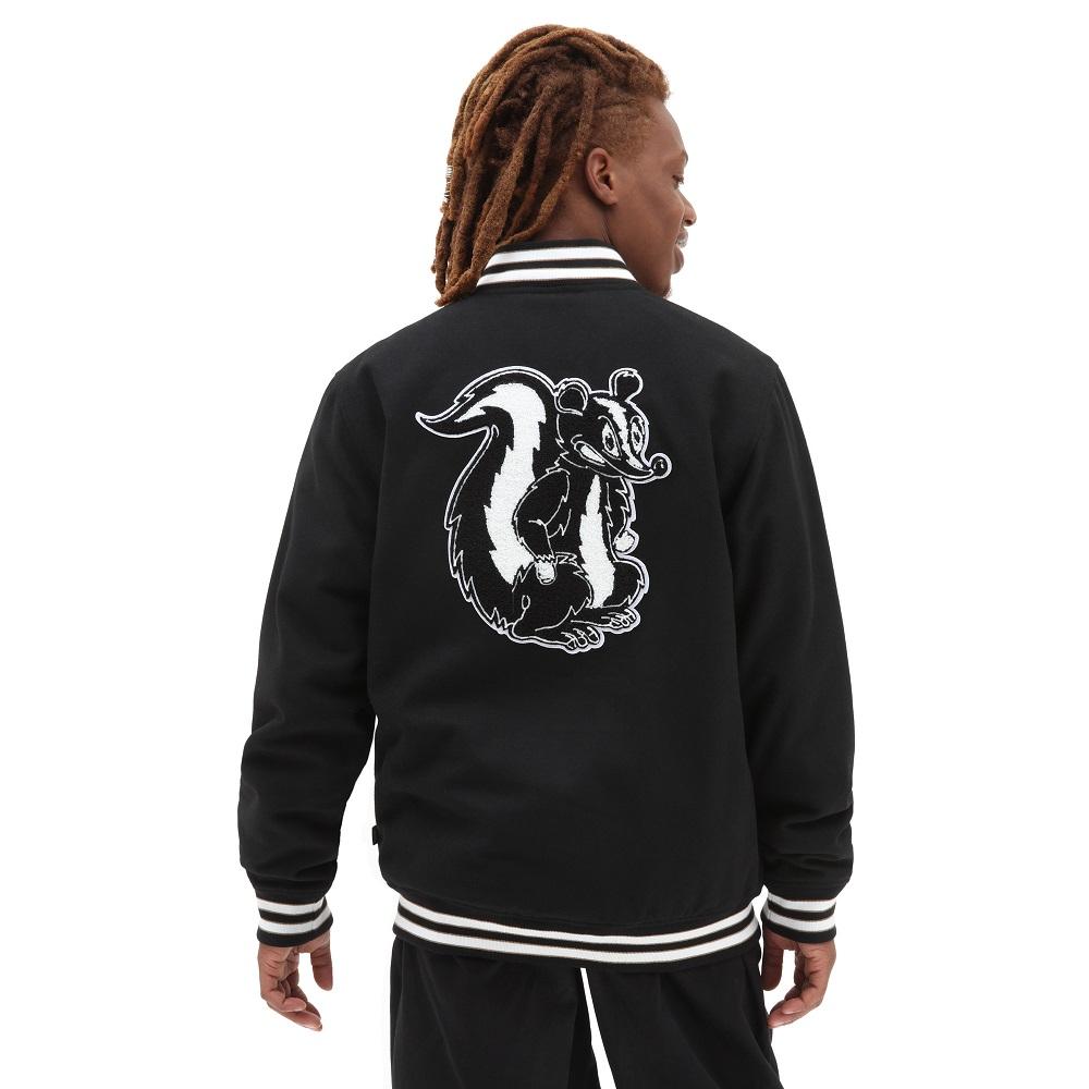 Checkerboard Research Varsity Jacket VN0A7S92 BLK VANS 