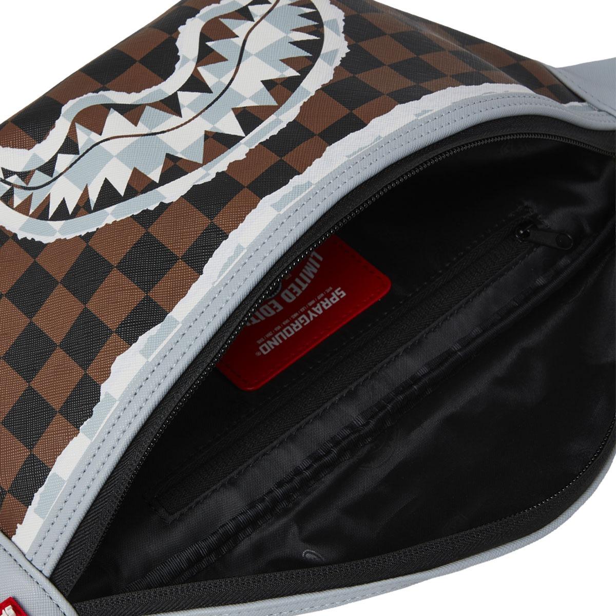 Cream and Brown Tear Check Savvy 910B8296 NSZ SPRAYGROUND 
