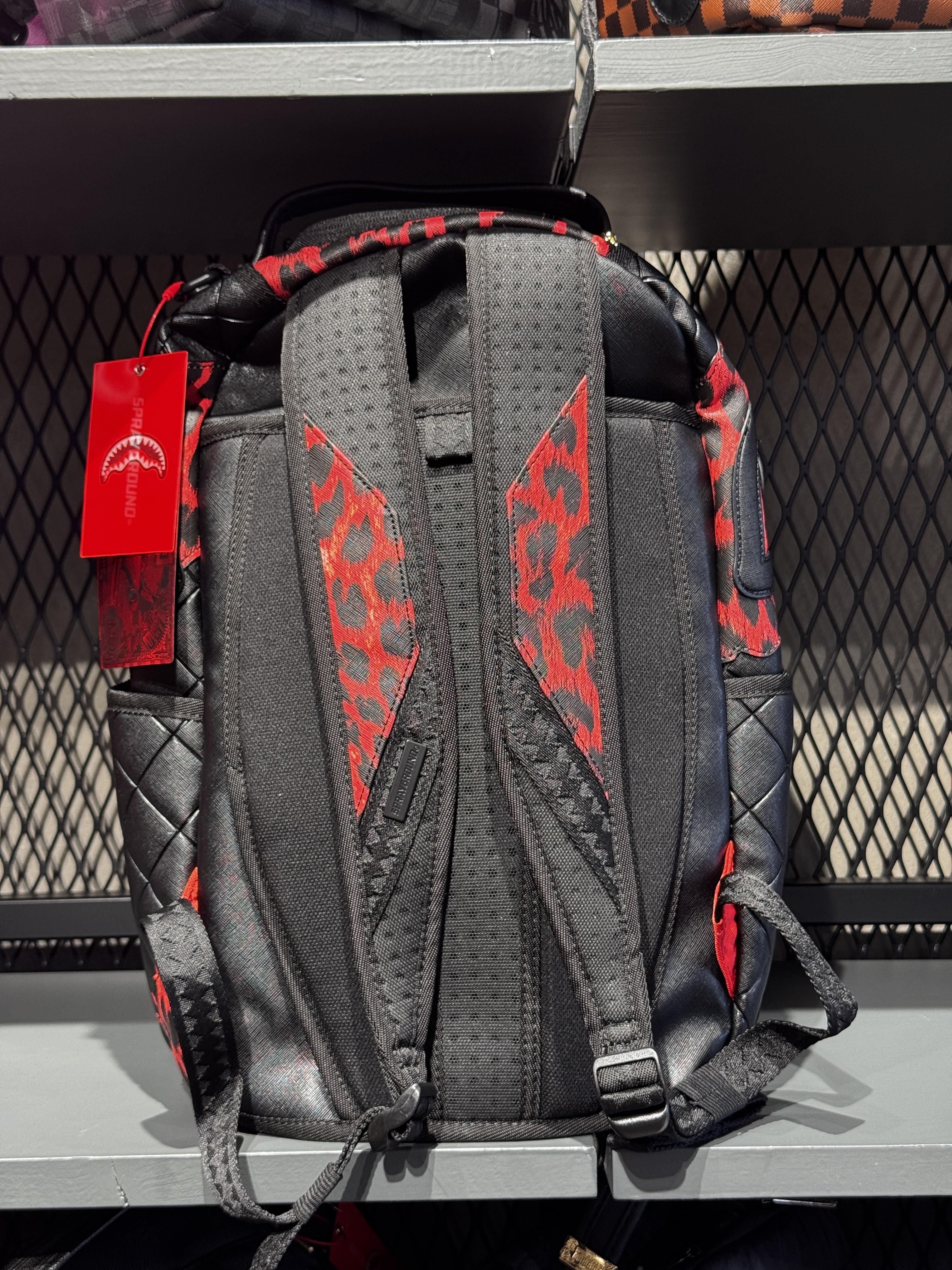 Red Leopard Puffer Backpack 910B7629 NSZ SPRAYGROUND 