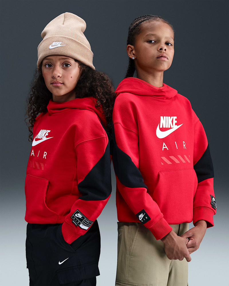 Felpa pullover in fleece con cappuccio