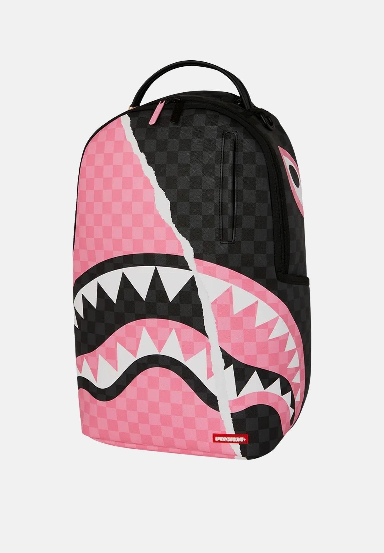 Pink And Black Tear Sip Backpack 910B7692 NSZ SPRAYGROUND 