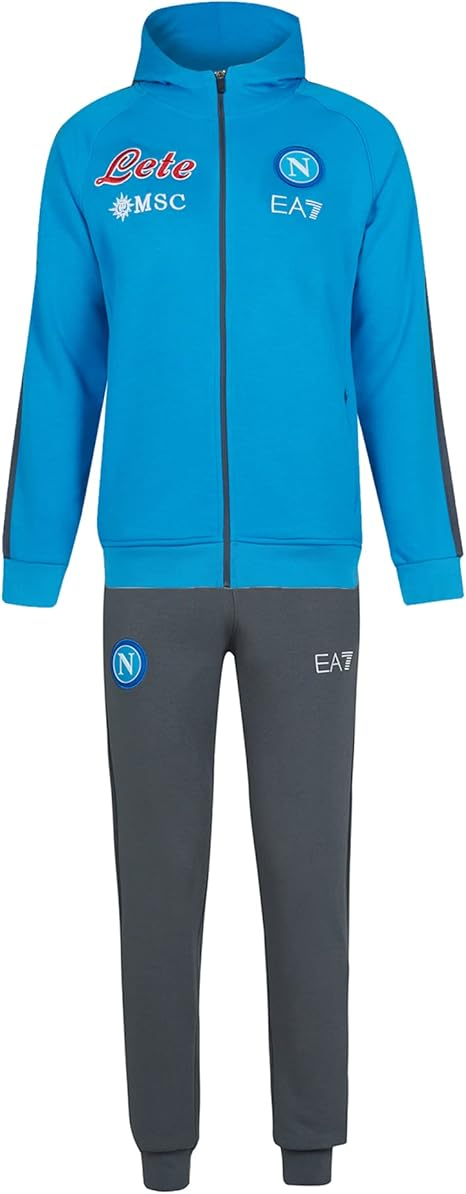 SSC Napoli Tuta Interlock Azzurra con Cappuccio 2022/2023 23R09 831 EA7 