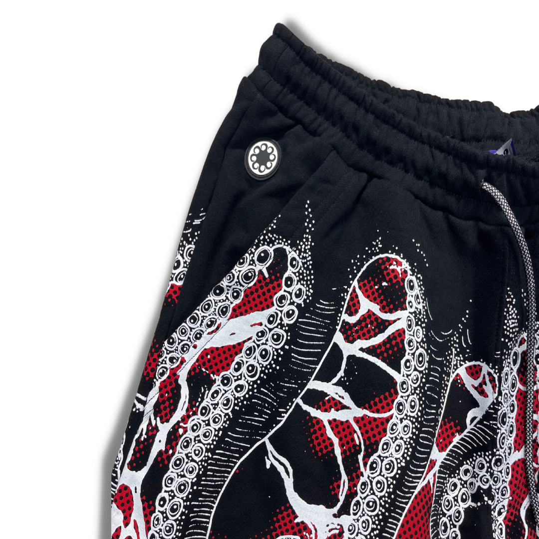 Marble sweatshort 23SOSS60 BLACK OCTOPUS 
