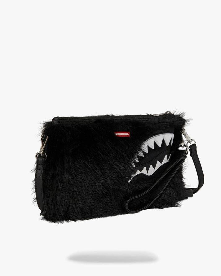 Fur Cray Black Crossover Clutch 910B8214 NSZ SPRAYGROUND 