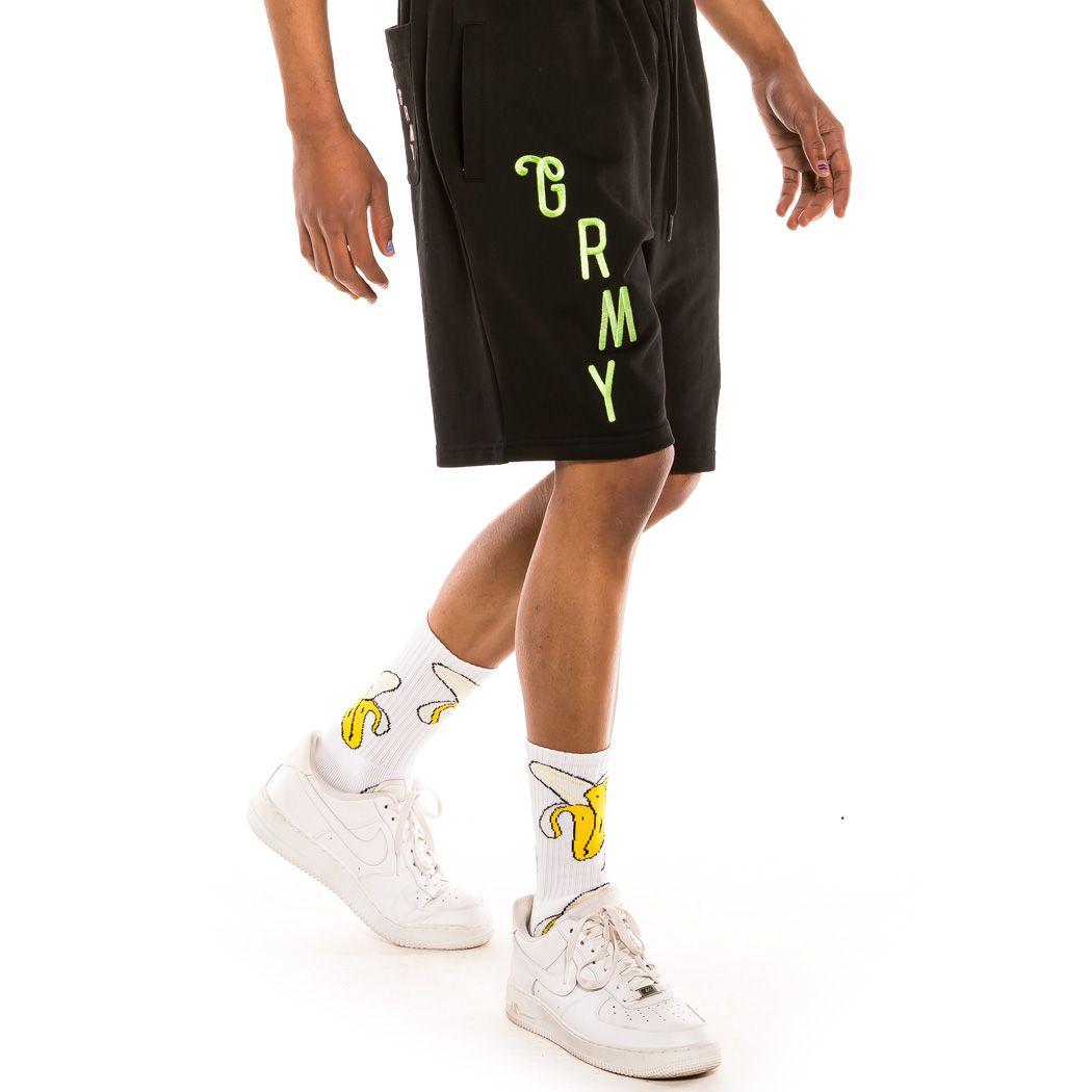 "Jungle Punch " Sweatshorts GSS155 BLK GRIMEY 