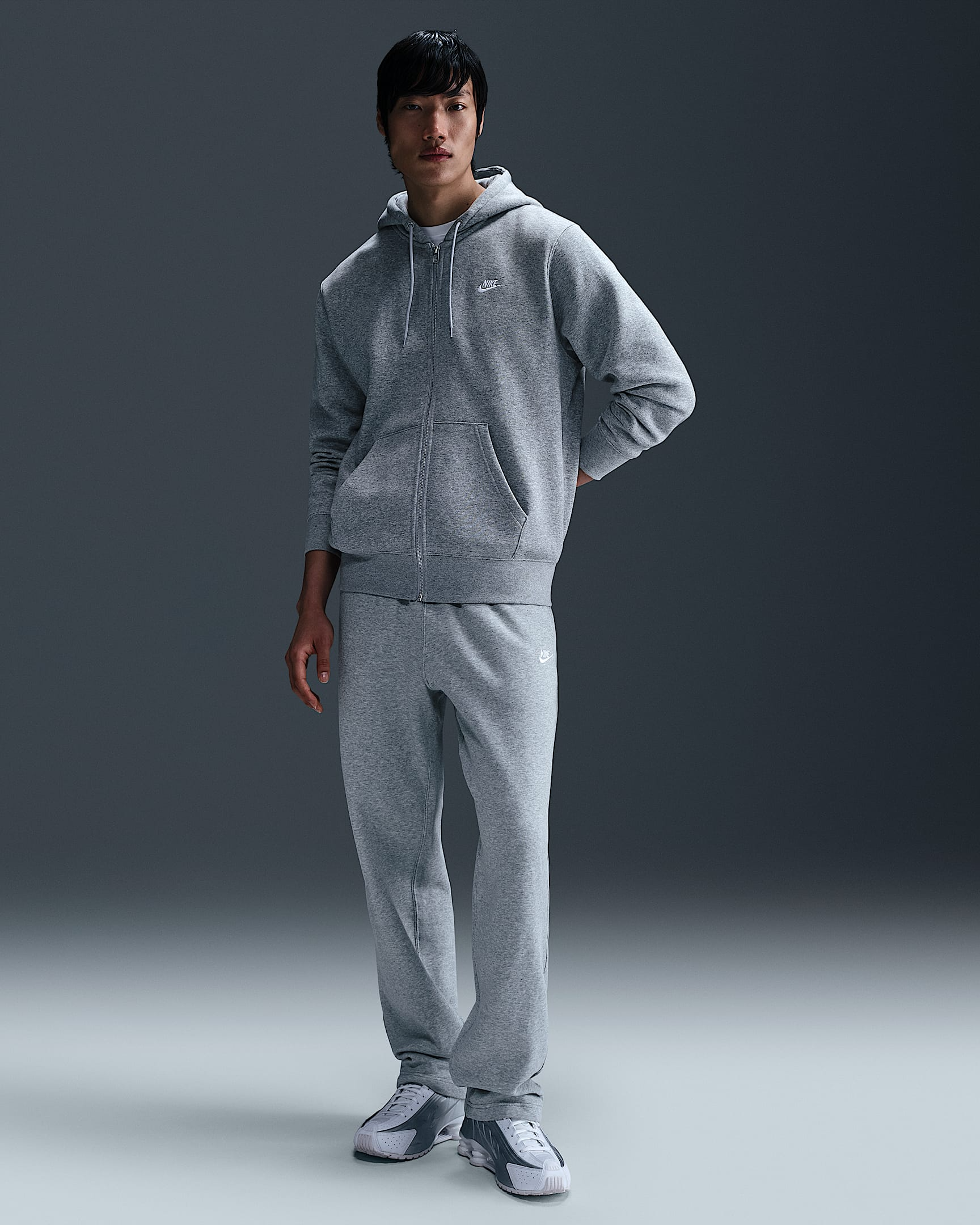 Club Felpa con cappuccio e zip a tutta lunghezza in fleece FN3861 063 NIKE 