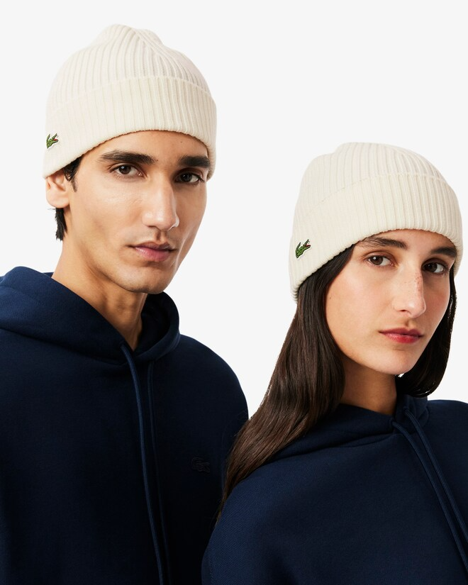 Berretto in lana spazzolata a costine RB0001 70V LACOSTE 