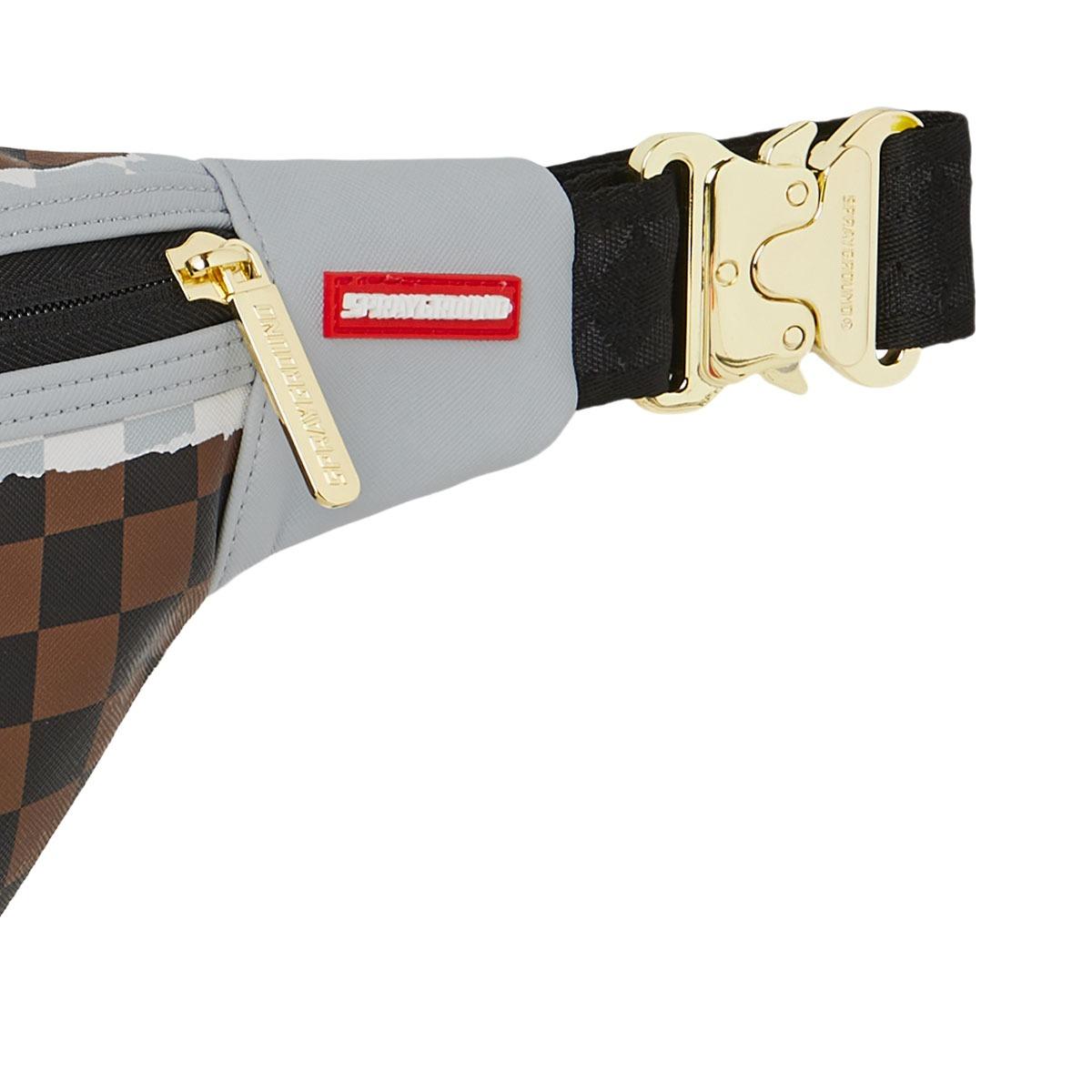 Cream and Brown Tear Check Savvy 910B8296 NSZ SPRAYGROUND 