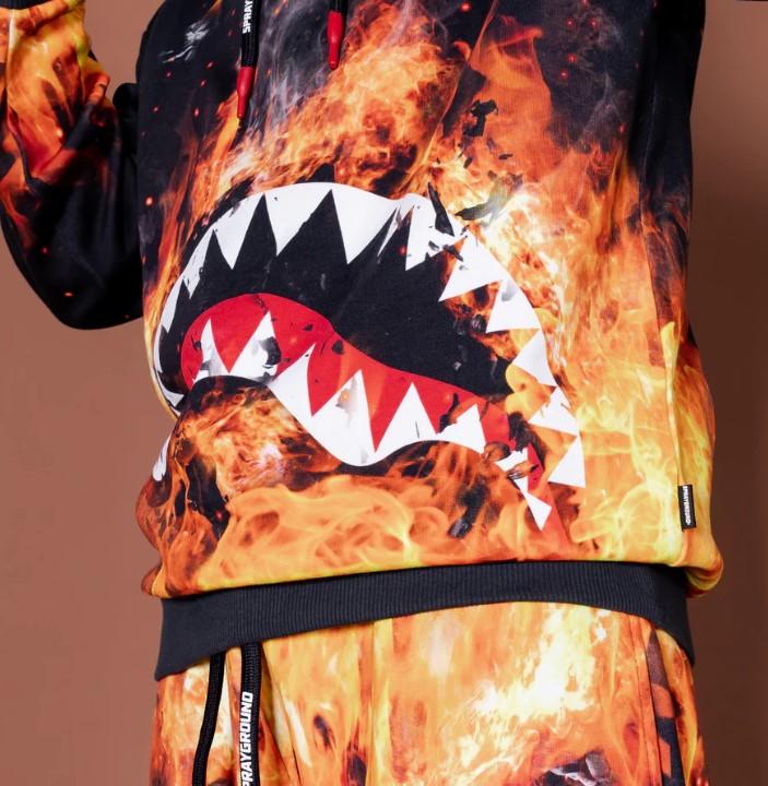 SHARK ON FIRE SP380 BLK SPRAYGROUND 