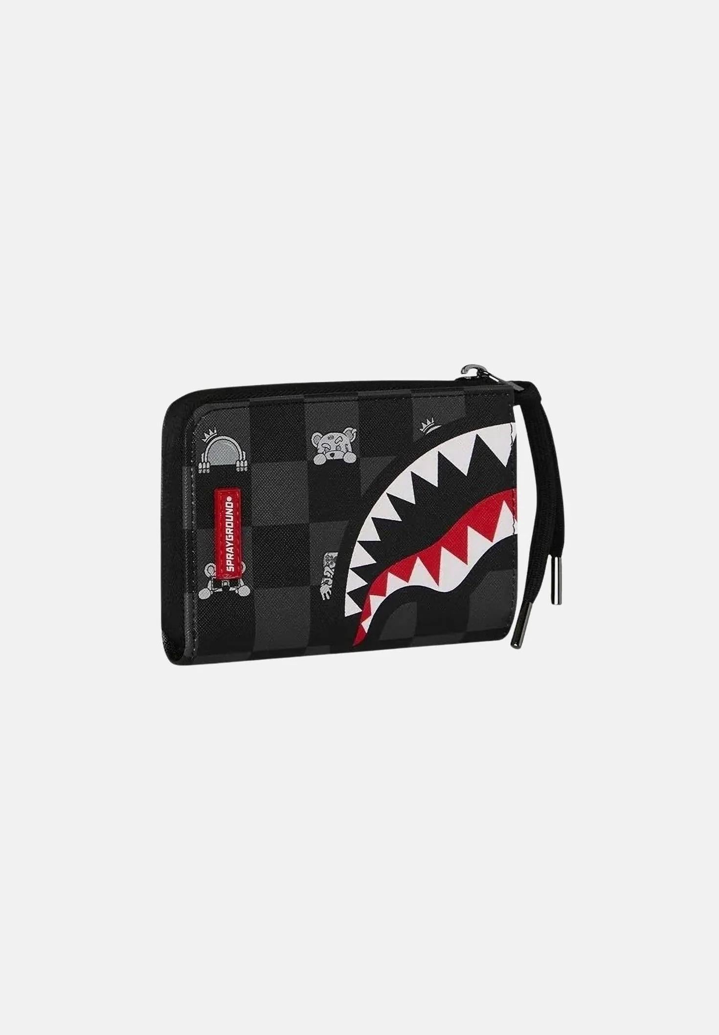Gray Peeking Character Check Wallet 910W8917NSZ UNI SPRAYGROUND 