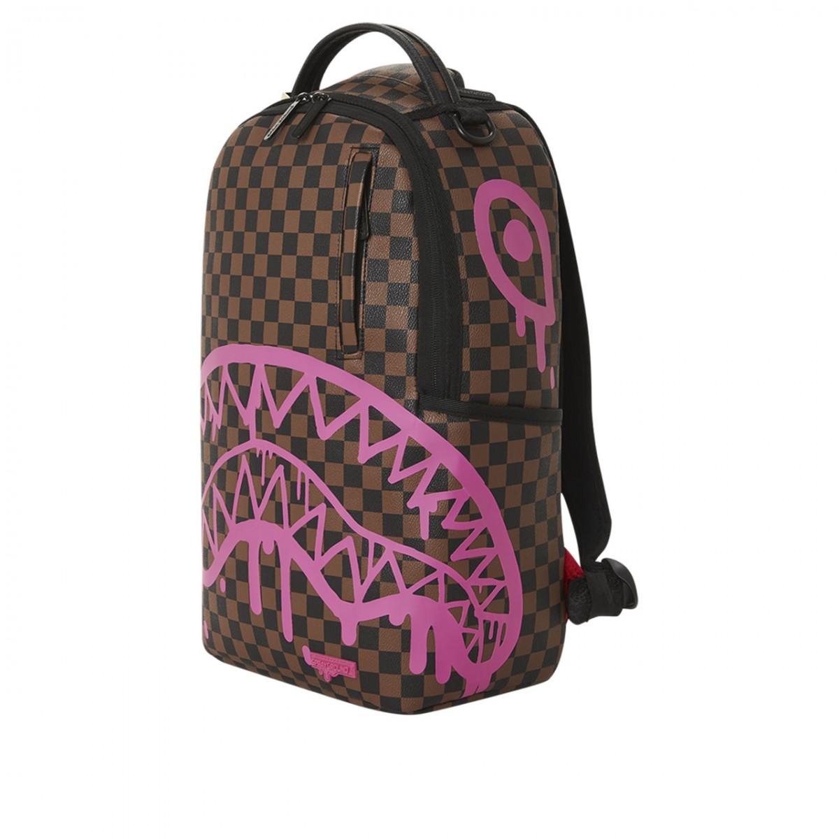 Pink Drip Brown Check 910B5077NSZ UNI SPRAYGROUND 