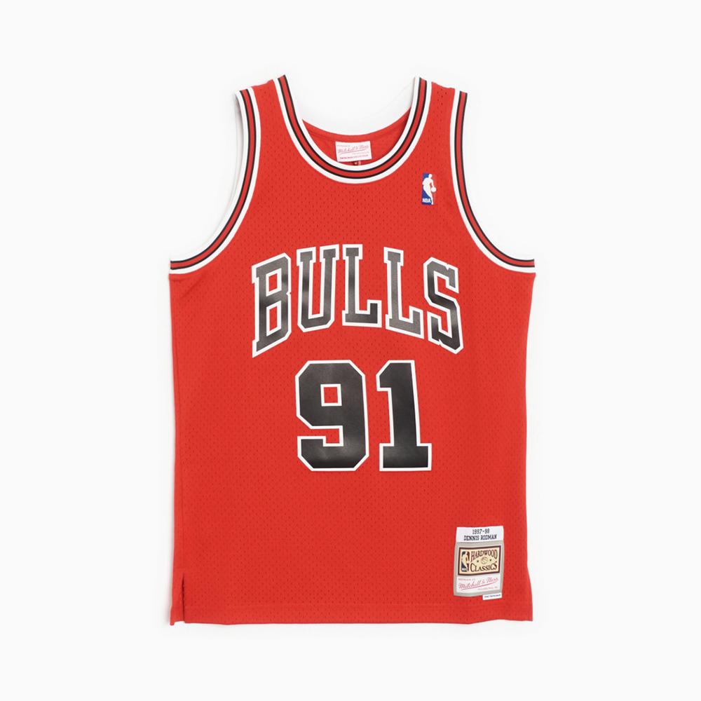 CHICAGO BULLS - DENNIS RODMAN SMJYGS18154 SCARLET MITCHELL&NESS 