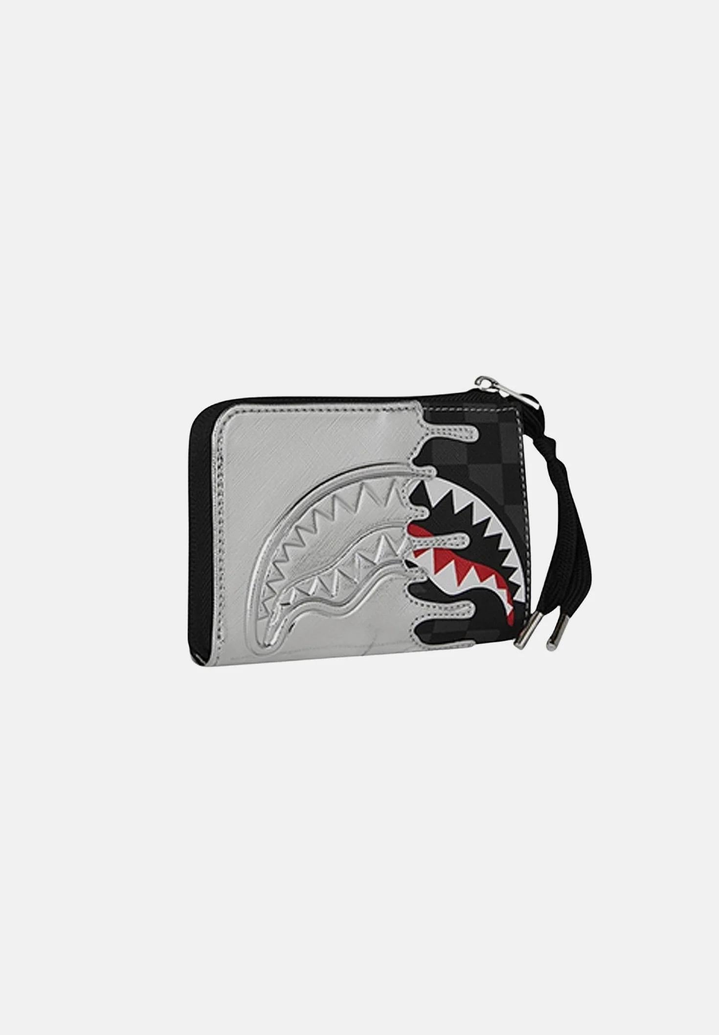 Silver Side Drip Black Check Wallet 910W8931NSZ UNI SPRAYGROUND 