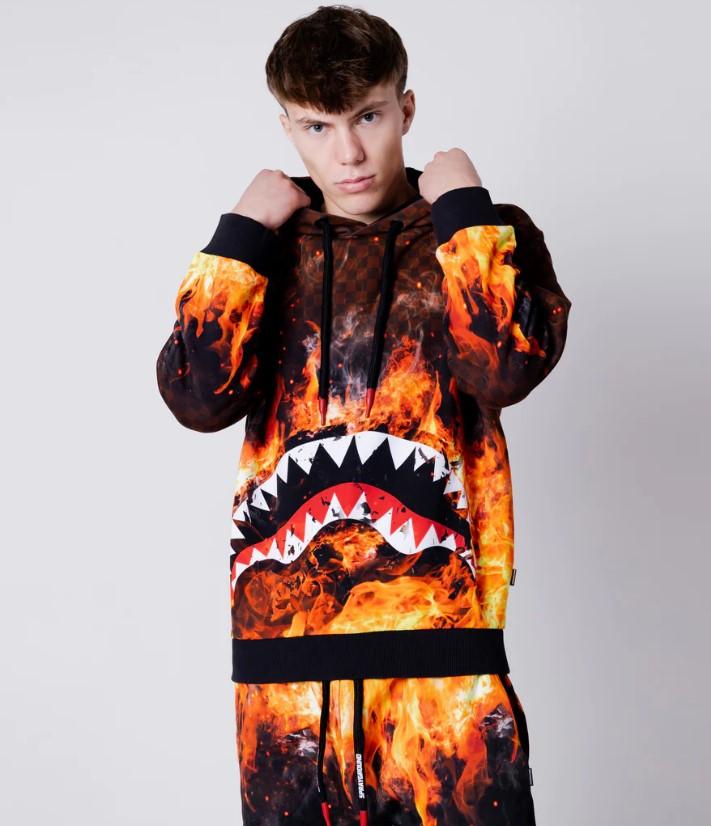 SHARK ON FIRE SP380 CHK SPRAYGROUND 