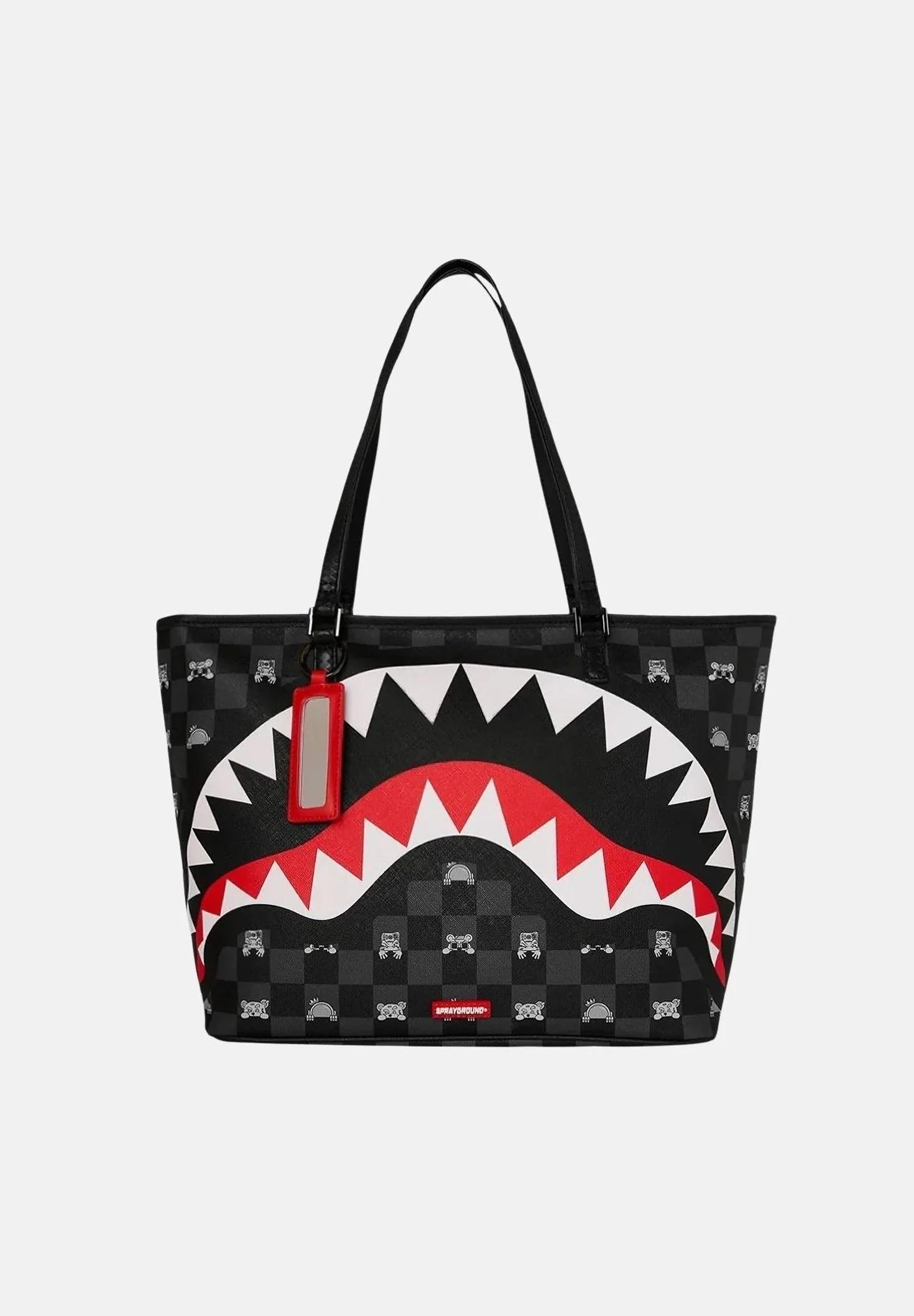 Gray Peeking Character Check Tote 910T8916NZ UNI SPRAYGROUND 