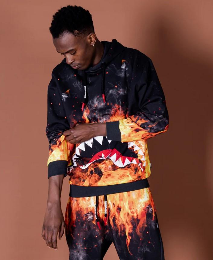 SHARK ON FIRE SP380 BLK SPRAYGROUND 