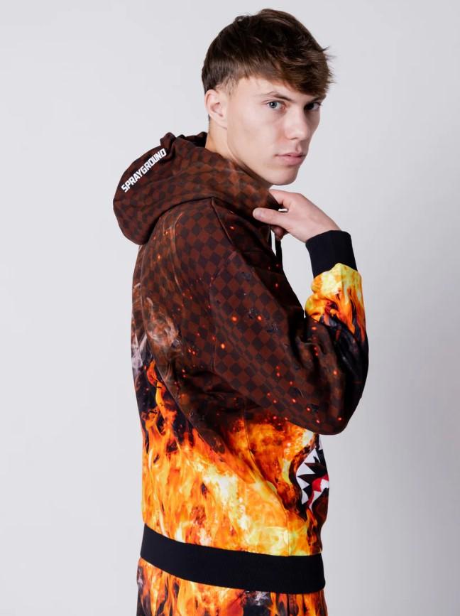 SHARK ON FIRE SP380 CHK SPRAYGROUND 