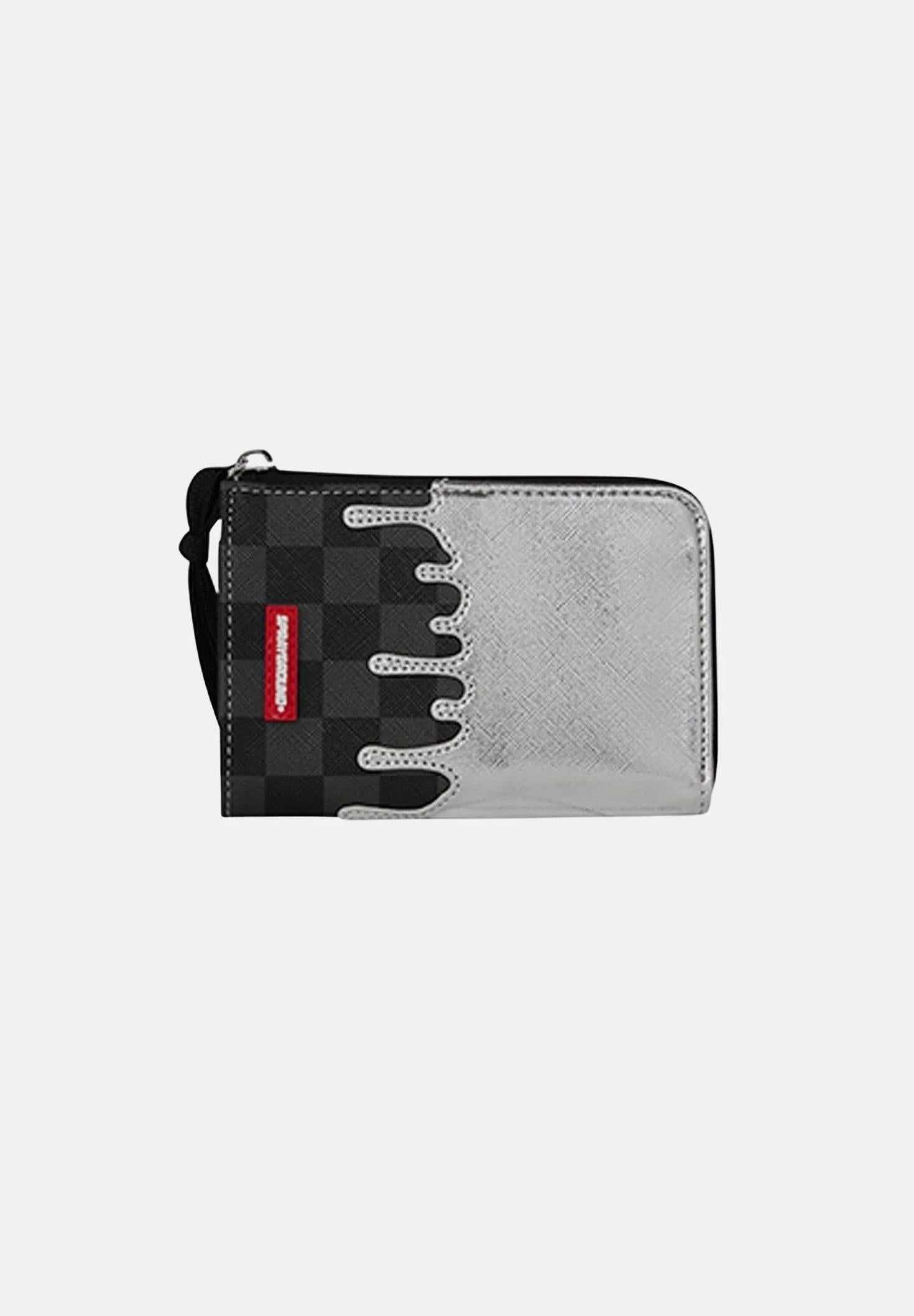 Silver Side Drip Black Check Wallet 910W8931NSZ UNI SPRAYGROUND 