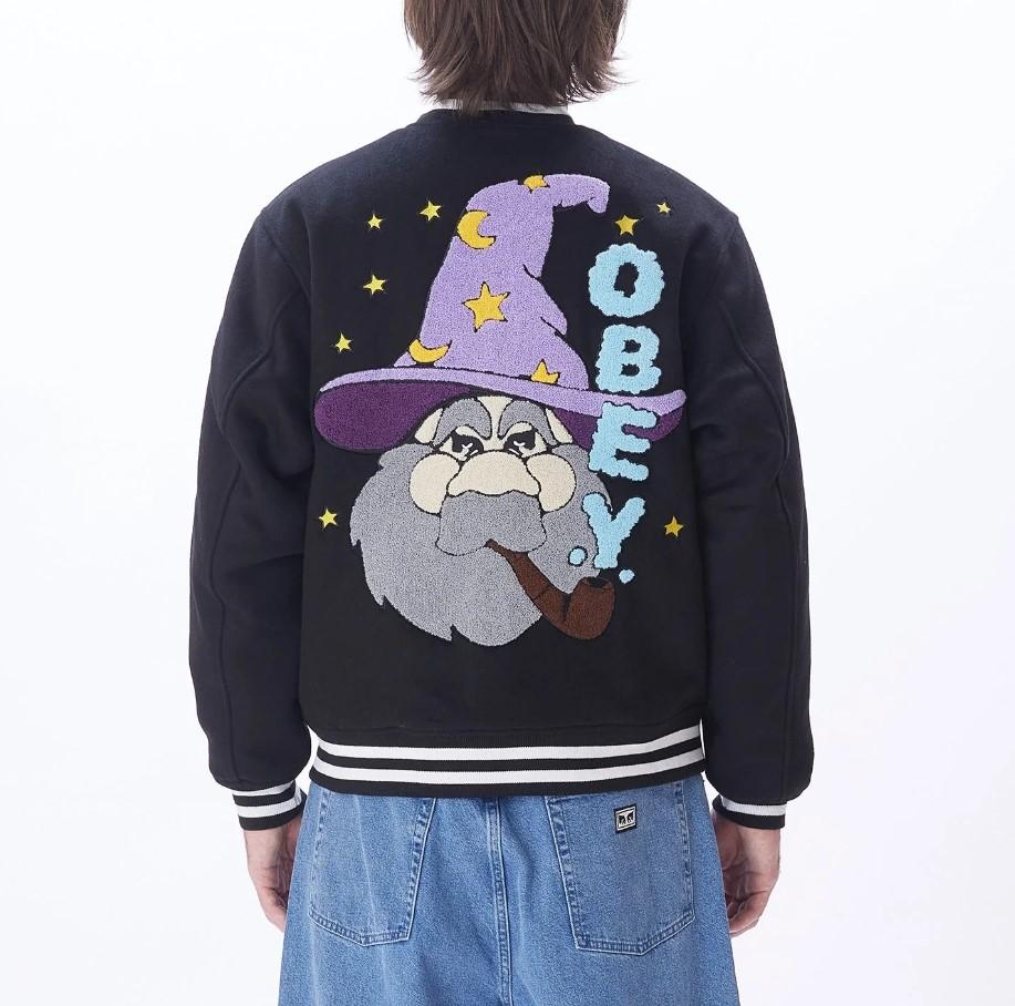 Wizard Varsity Jacket 121800551 BLK OBEY 