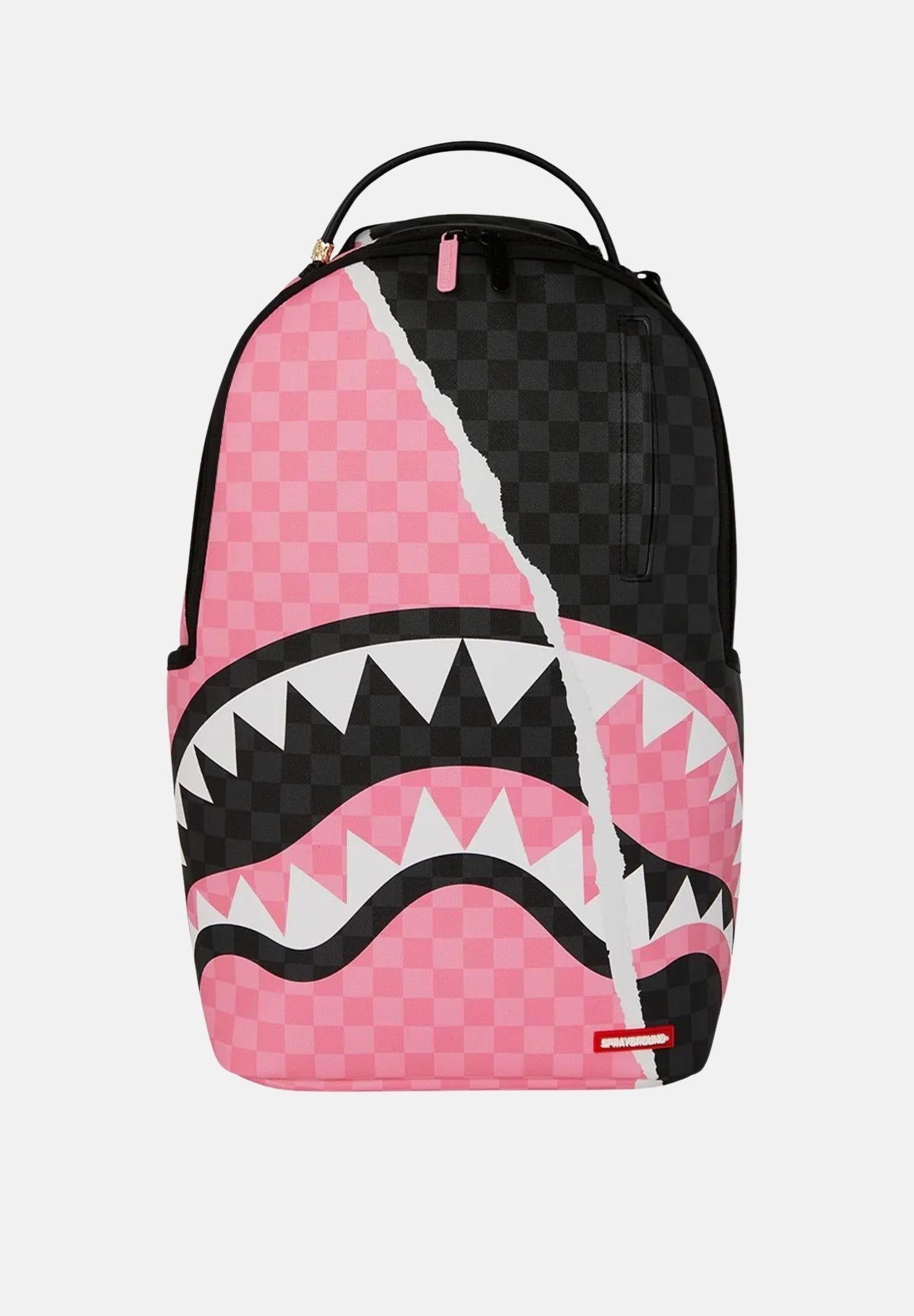 Pink And Black Tear Sip Backpack 910B7692 NSZ SPRAYGROUND 