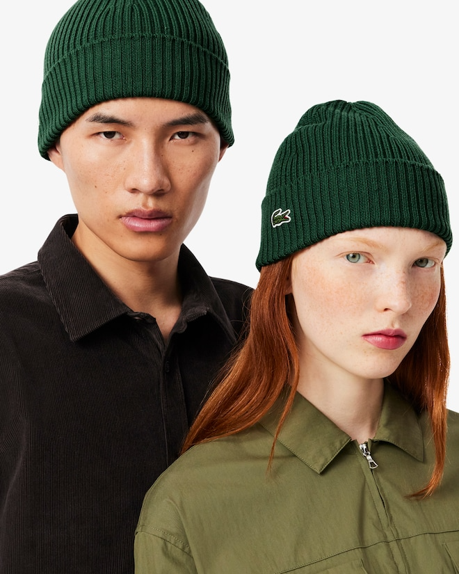 Berretto in lana spazzolata a costine RB0001 132 LACOSTE 