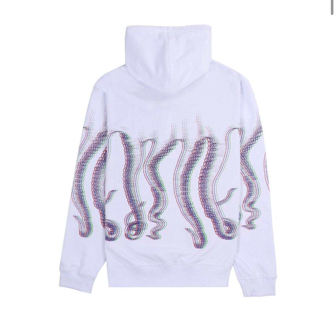 Fuzzy Hoodie 23SOSH35 WHITE OCTOPUS 