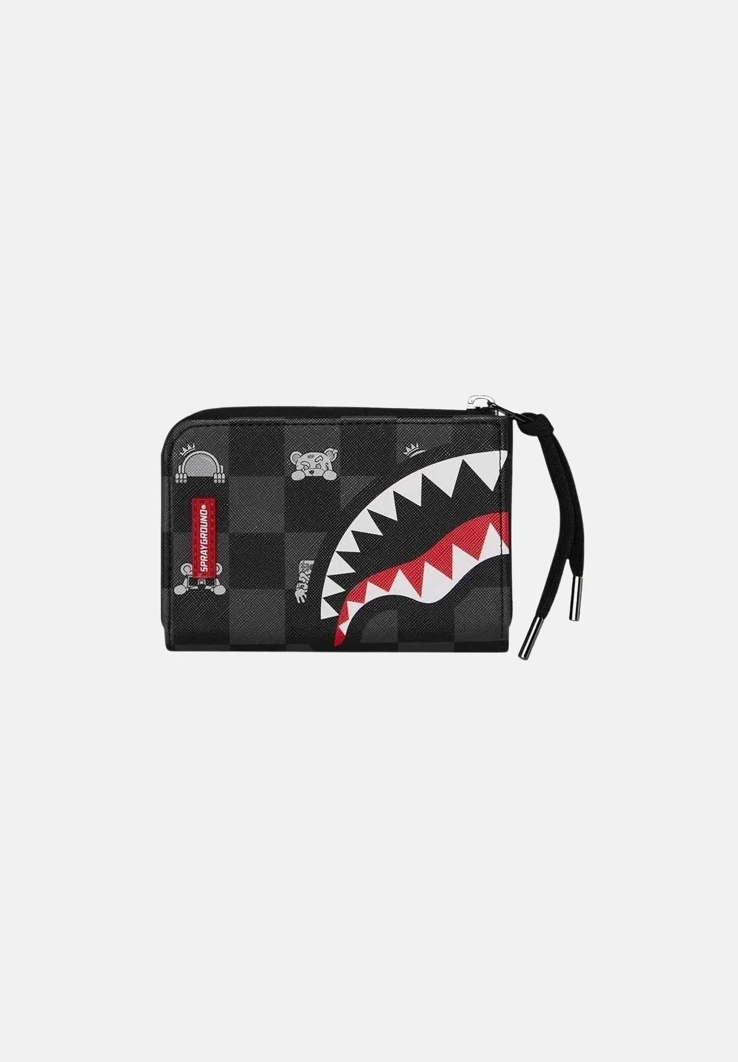 Gray Peeking Character Check Wallet 910W8917NSZ UNI SPRAYGROUND 