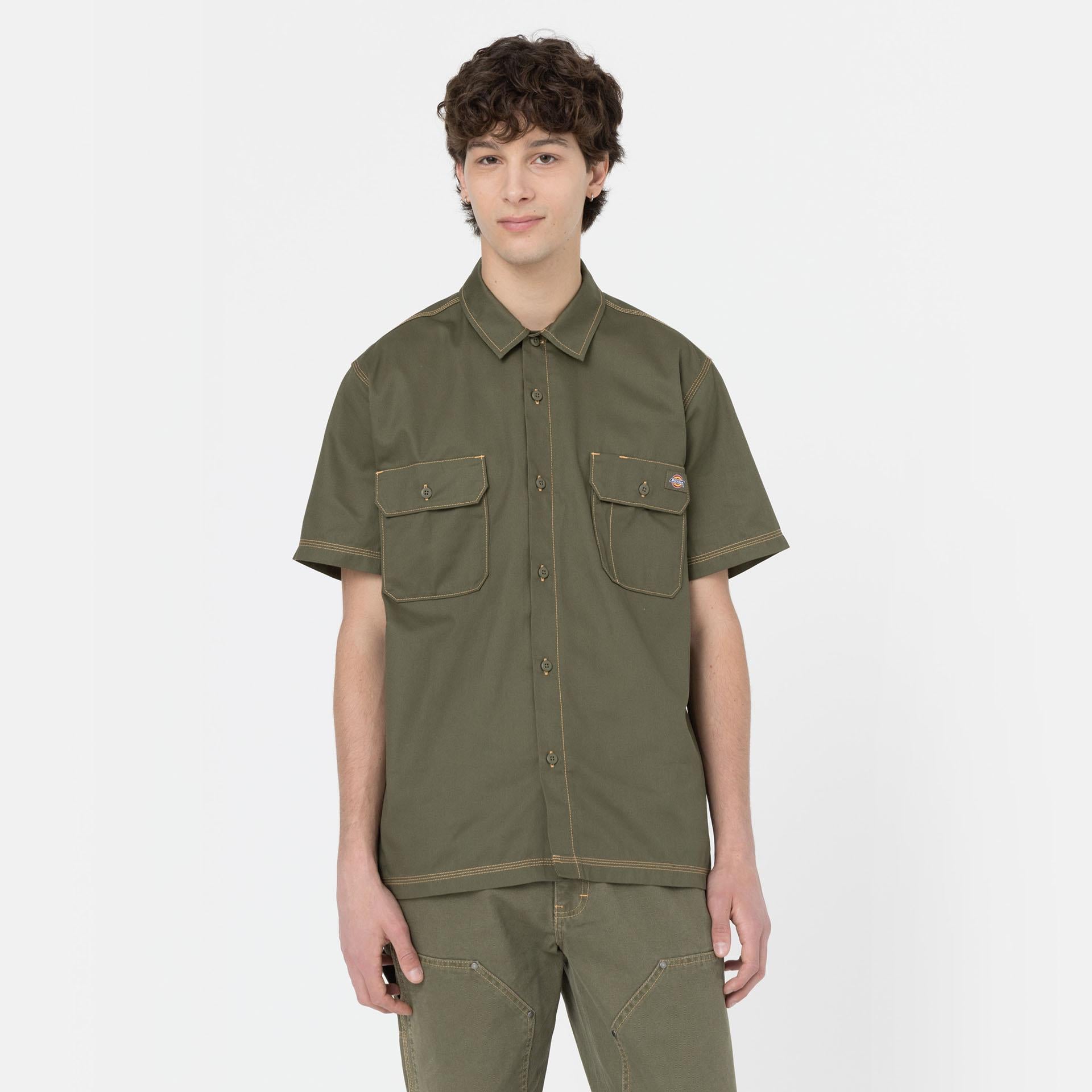 MADRAS SHIRT SS MILITARY GR DK0A4Y7L MGR1 DICKIES 