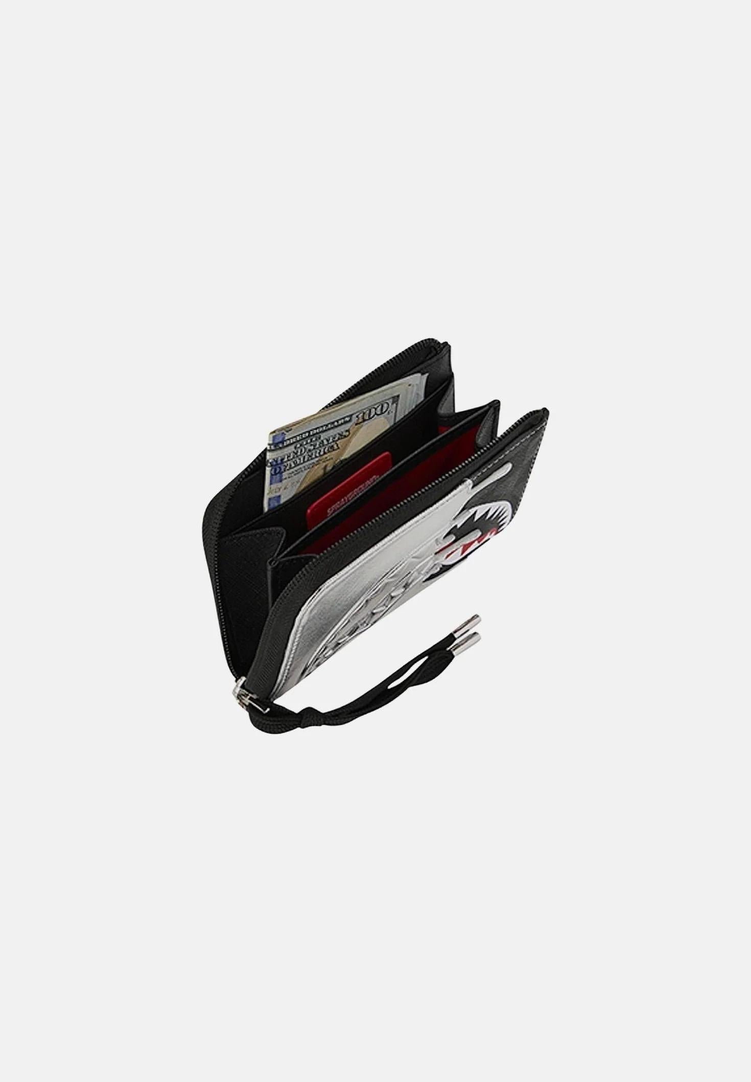 Silver Side Drip Black Check Wallet 910W8931NSZ UNI SPRAYGROUND 