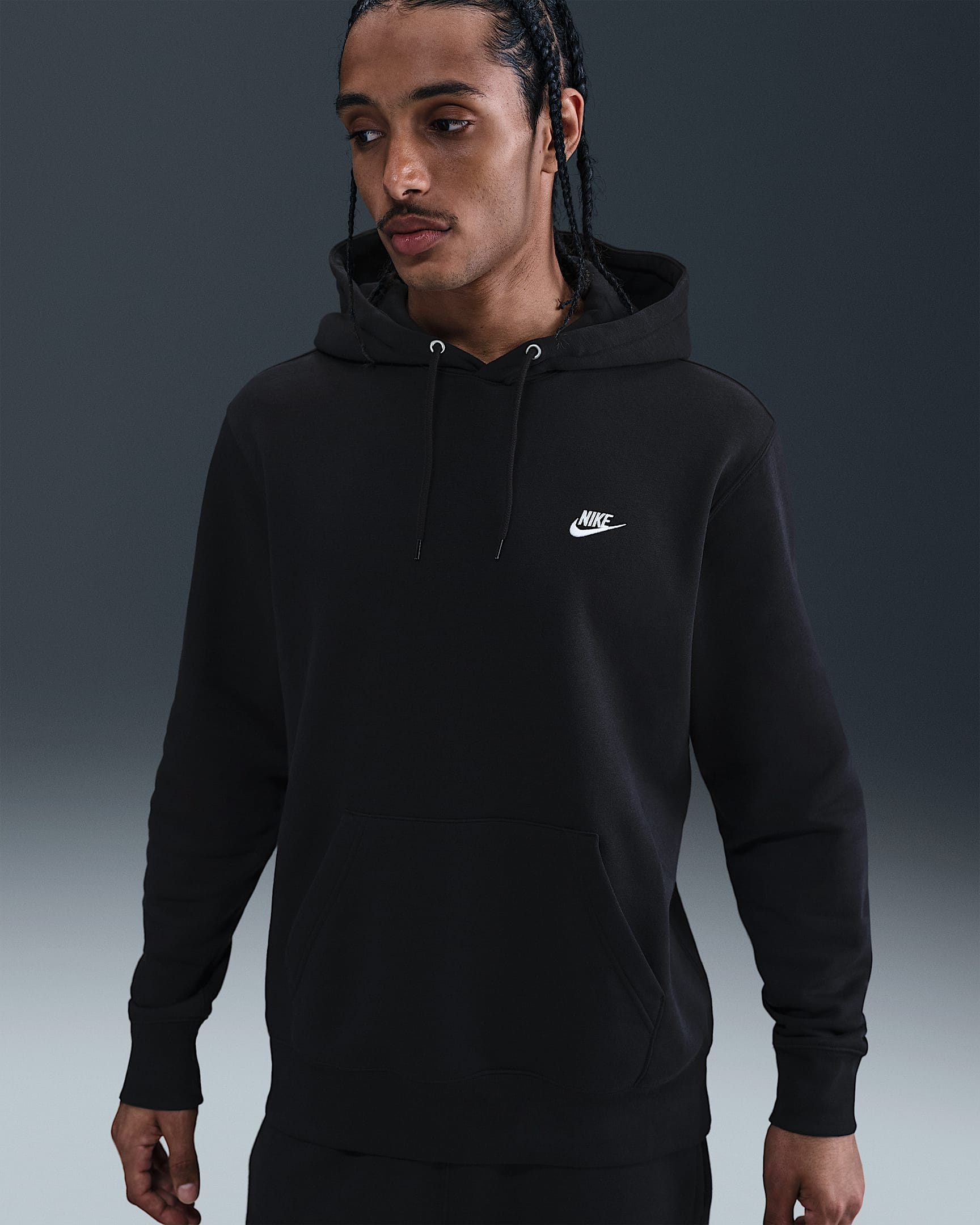 Felpa pullover in fleece con cappuccio FN3859 010 NIKE 