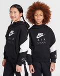 Felpa pullover in fleece con cappuccio